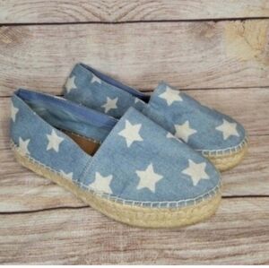Steve Madden Talan espadrille chambray stars platform slip on sneakers